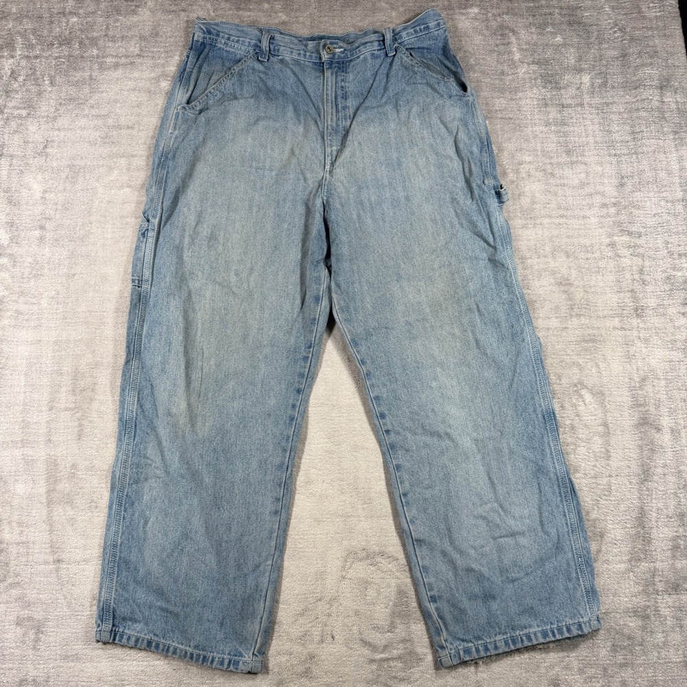 Route 66 Carpenter Jeans Womens 17/18 Petite Blue Denim Light Wash Utility Y2K